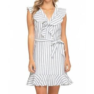 she + sky denim dress She+Sky Medium Wash Chambray Denim Mini Dress